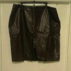 Faux Crock Skin Leather Skirt